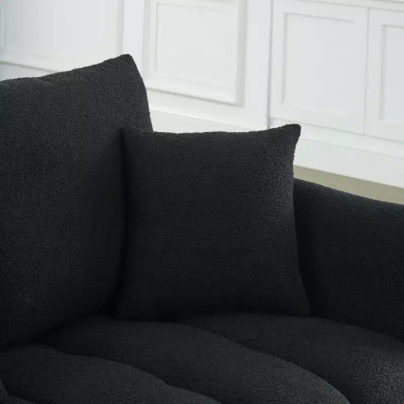Divano moderno GDFStudio Alanna da 79,5 pollici, a 3 posti, rivestito in tessuto teddy con cuscini