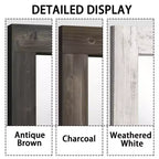 Specchio a figura intera rettangolare ad angolo retto da 71 x 31 pollici in legno massello marrone effetto usato (senza staffa)