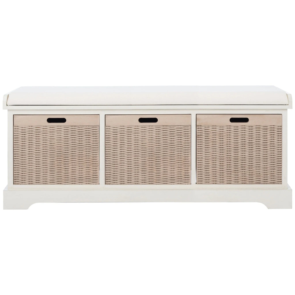 Panca contenitore SAFAVIEH Fiorello con 3 cassetti e cuscino - 47.3 W x 15 L x 19 H - 47Wx15Dx19H
