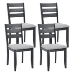 Set di 4 sedie da pranzo in legno con schienale a doghe