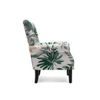 Fauteuil d’appoint moderne Erommy, fauteuil à dossier haut, canapé une place en tissu rembourré avec boutons et pieds en bois pour le salon
