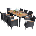 Set da pranzo da esterno Lacoo in vimini PE e legno di acacia