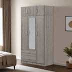 Armoire à miroirs à 3 portes avec 2 tiroirs et placard supérieur