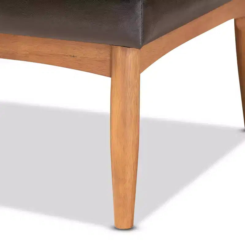 Set da pranzo con panca per angolo cottura in legno Riordan, 2 pezzi - Baxton Studio