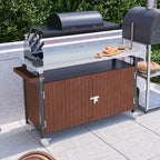 Chariot de barbecue extérieur avec plateau en acier inoxydable (tabouret non inclus)