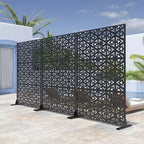 Schermo in acciaio zincato nero con motivo triangolare a V | 183A x 120L x 4P cm