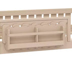 Twin and Full Size Kid Platform Bed Frame with Guardrail, Built-in Bookshelves and Storage Shelves