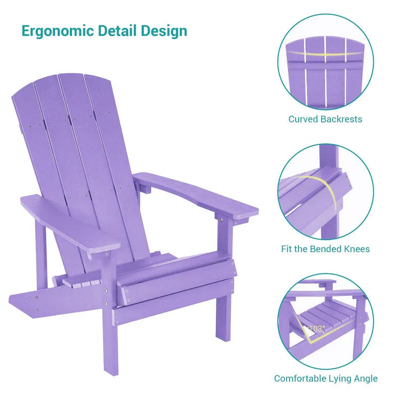 Ensemble de 4 fauteuils Adirondack d’extérieur Bonosuki en bois résistant aux intempéries