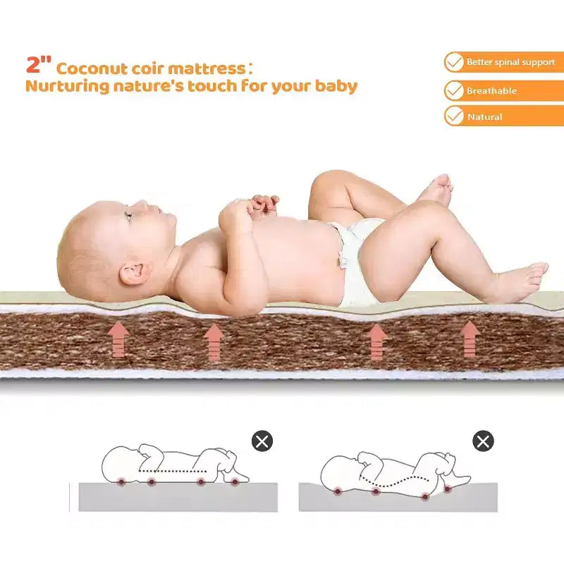 Lit bébé convertible JOYMOR 8-en-1, avec 2 matelas, convertible en berceau, lit bébé mi-hauteur, lit bébé pleine grandeur, lit de repos, lit pour tout-petit et parc