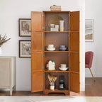 Meuble de rangement haut de 72 pouces avec 8 portes et 4 étagères pour salon, cuisine ou bureau