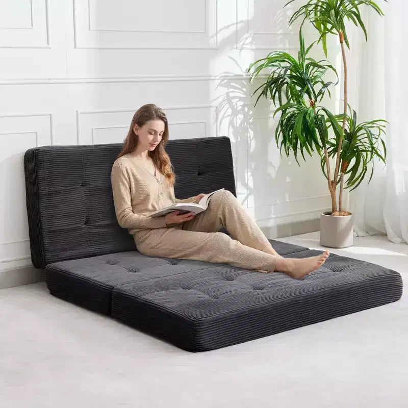 Canapé-lit convertible 39x75 à matelas en mousse à mémoire de forme pliable en trois, matelas capitonné 6