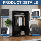Armoire-penderie en acier robuste de 72 po avec serrure, armoires de rangement métalliques pour garage, armoire métallique de rangement pour la maison, la chambre, le bureau ou le dressing