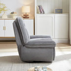 Drehbarer Cord-Sessel mit Gleitfunktion und Liegefunktion, Fußstütze für das Wohnzimmer