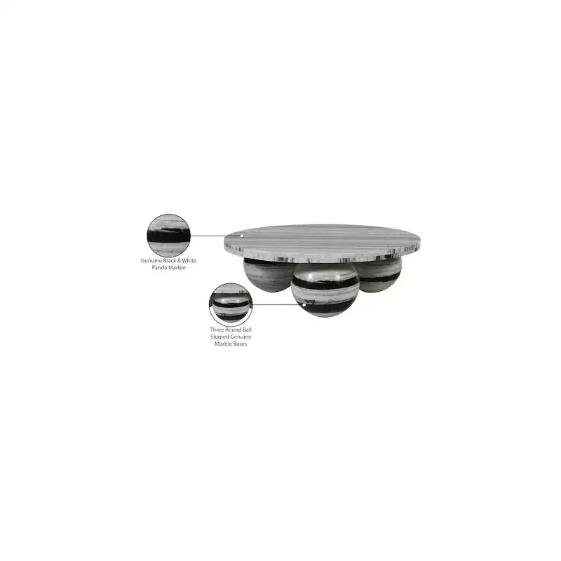 Table basse ronde en marbre avec pieds sphériques, multicolore, 4 places ??