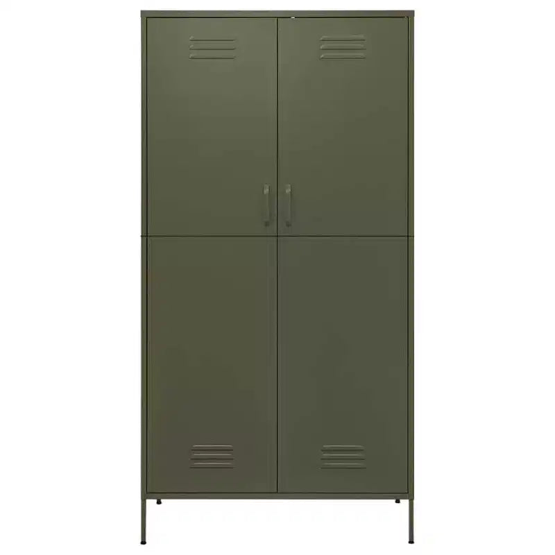 vidaXL kledingkast olijfgroen 35.4x19.7x70.9 staal