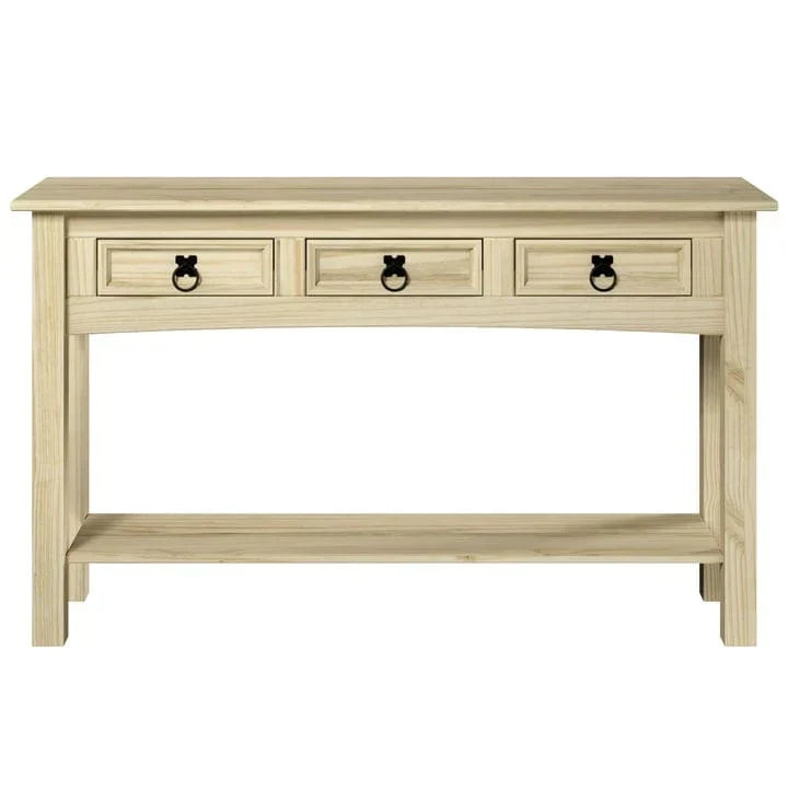 Wood Hall Table Console 3 Drawers Corona | Furniture Dash - N/A