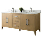Meuble-lavabo Vanity Art 72 à double vasque avec plateau en marbre reconstitué