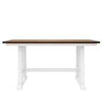 Set da 6 pezzi per tavolo da pranzo in legno stile rustico con panca lunga e 4 sedie da pranzo-ModernLuxe
