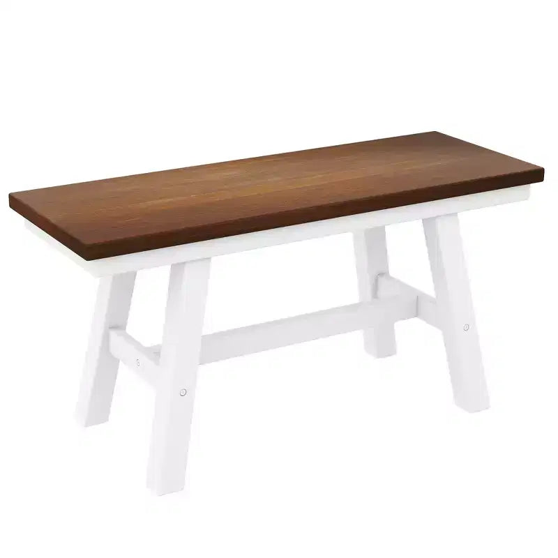 Set da 6 pezzi per tavolo da pranzo in legno stile rustico con panca lunga e 4 sedie da pranzo-ModernLuxe