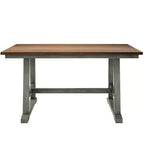 Set da 6 pezzi per tavolo da pranzo in legno stile rustico con panca lunga e 4 sedie da pranzo-ModernLuxe