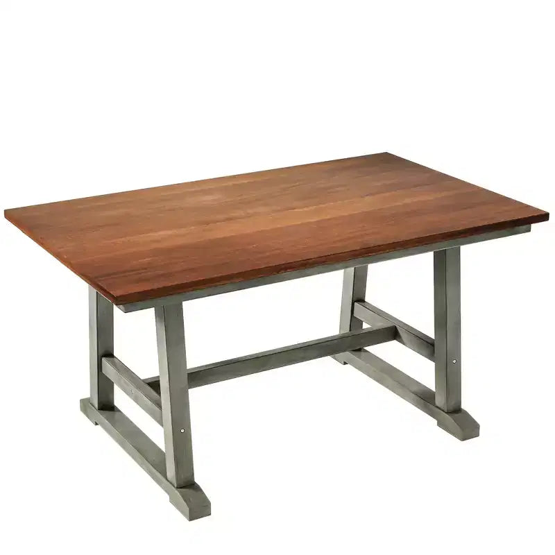 Set da 6 pezzi per tavolo da pranzo in legno stile rustico con panca lunga e 4 sedie da pranzo-ModernLuxe