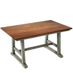 Set da 6 pezzi per tavolo da pranzo in legno stile rustico con panca lunga e 4 sedie da pranzo-ModernLuxe