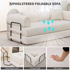 Canapé-lit convertible 4-en-1, matelas de sol pliant en velours côtelé sans cadre de 79 pouces avec oreiller, causeuse sans assemblage pour petit appartement
