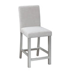 Set da pranzo moderno da 5 pezzi con tavolo quadrato ad altezza bancone e 4 sedie imbottite