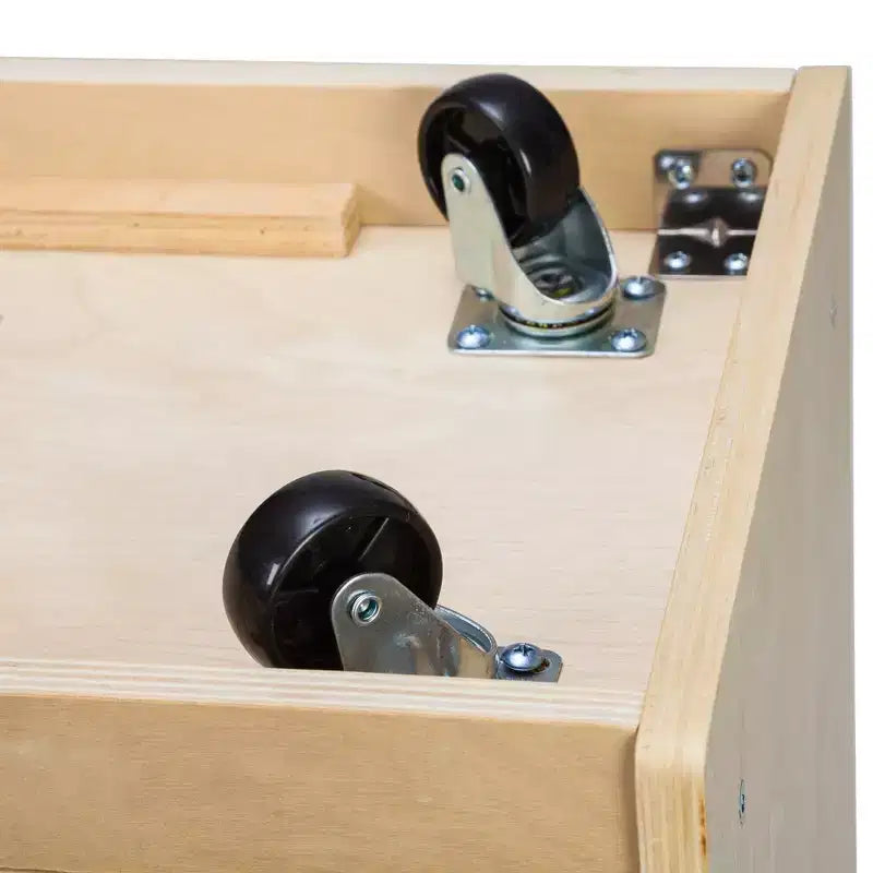 Mobiletto mobile con vassoi e 15 contenitori frontali a vaschetta, 3x4, arredo per bambini