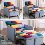 Poltrona letto trasformabile Aukfa, poltrona singola con cuscino