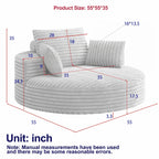 Fauteuil pivotant individuel en mousse et chenille côtelée