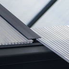 VEIKOUS begehbares Gewächshaus-Set aus Aluminium mit verstellbarem Dachfenster und abschließbarer Tür, grau