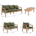 Christopher Knight Home Sunny Modern 5 Piece Acacia Seating Set with Rectangular Slatted Table and 7 Seaters