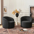 Fauteuil d’appoint pivotant KINWELL en forme de tonneau, rembourré, largeur 34 (lot de 2)