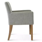 Ensemble de 6 chaises de salle à manger rembourrées avec accoudoirs, fauteuils modernes en lin avec pieds en bois, chaises d’appoint pour salle à manger et salon - Panipeachy