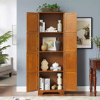 Meuble de rangement haut de 72 pouces avec 8 portes et 4 étagères pour salon, cuisine ou bureau