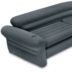 Canapé d’angle gonflable Intex en L avec porte-gobelets, gris (2 pièces) - 26