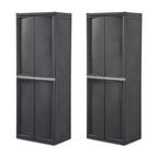 Lot de 2 organiseurs Sterilite pour armoire de rangement de garage, avec 4 étagères réglables, gris