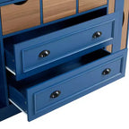 Armoire garde-manger indépendante Whisen de 71 po de hauteur, grand meuble de rangement pour salle à manger avec 4 portes pliantes, étagères et porte-bouteilles