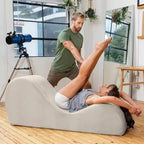 Chaise longue Avana Sleek per yoga - Prodotta negli USA - Ideale per stretching, relax, esercizio e altro, 60D x 18W x 26H pollici, grigio chiaro