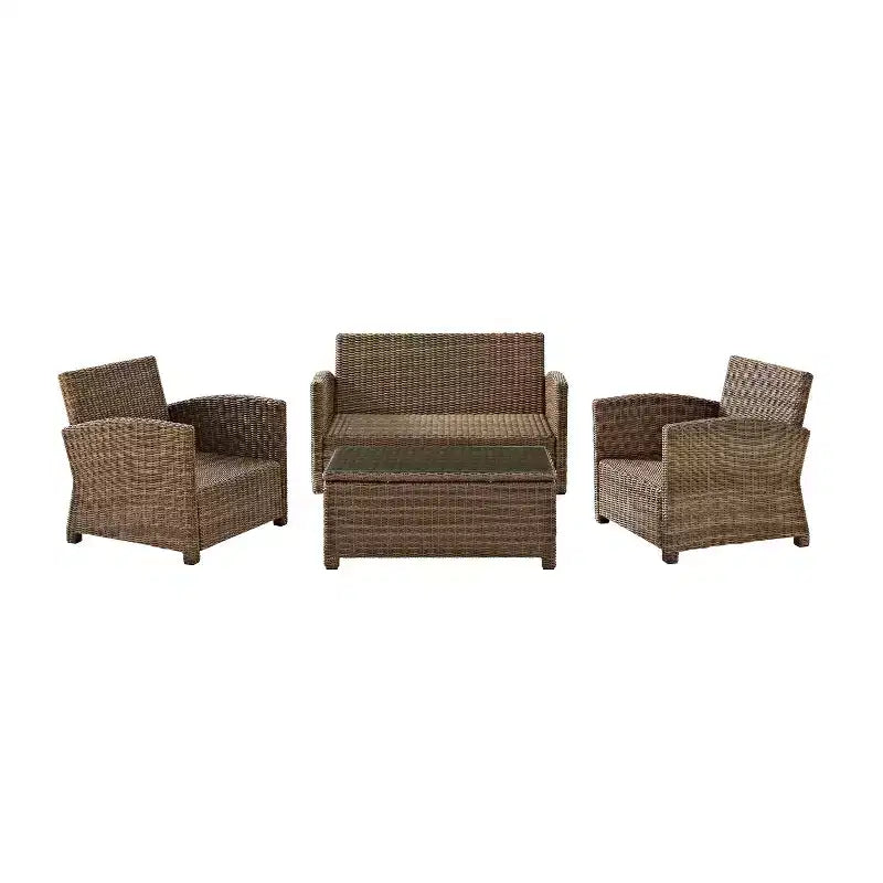 Bradenton 4-delige loungeset van wicker voor buiten - Crosley