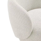 Fauteuil tonneau pivotant rembourré d’appoint Spruce&Spring avec base en bois