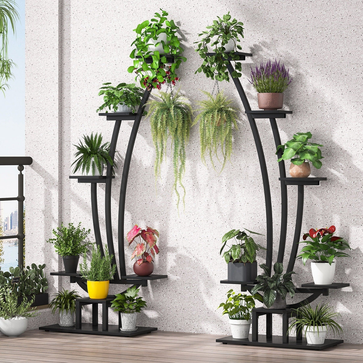 Portapiante da interno, fioriera a 6 livelli per il giardino di casa - set da 2
