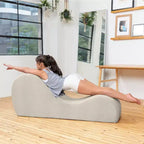 Chaise longue Avana Sleek per yoga - Prodotta negli USA - Ideale per stretching, relax, esercizio e altro, 60D x 18W x 26H pollici, grigio chiaro