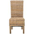 Ensemble de 2 chaises de salle à manger en osier naturel, 19 l x 22 p x 41 h, style bohème côtier
