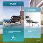 Double Papasan Chair Loveseat with Cushion, All-weather PE Rattan and Metal Frame for Indoor Outdoor