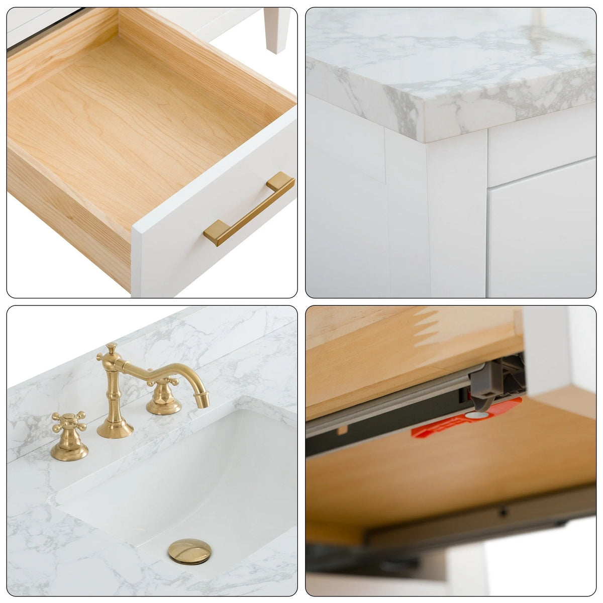 Meuble-lavabo Vanity Art 72 à double vasque avec plateau en marbre reconstitué