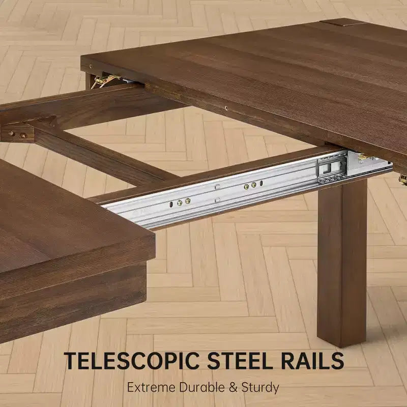 Set da pranzo moderno - tavolo da 80 + 6 sedie imbottite, struttura in legno massello, portata del tavolo di 400 lb, facile da montare