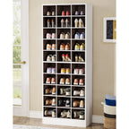 Meuble à chaussures haut pour 30 paires, étagère de rangement blanche en bois à 10 niveaux pour placard et entrée – 10 niveaux