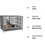 Cage pour chien BOSSIN robuste et indestructible de 48/38 po, chenil anti-fugue avec roulettes verrouillables